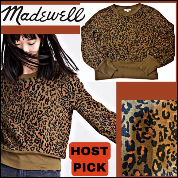 Madewell Tops - MADEWELL LEOPARD SWEATSHIRT IN JUNGLE CAT Sz MEDIUM